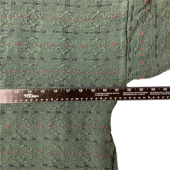 Cape‎ Isle Mens Pullover Knit Crew Neck Sweater Sz Medium Multicolor Green - Picture 4 of 5
